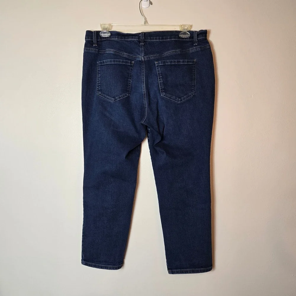 Gloria‎ Vanderbilt Amanda Straight Leg Jeans Dark Wash Blue 16WS LGVB-2692-MDNW
